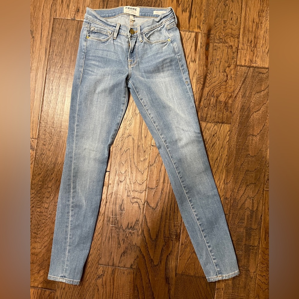 FRAME Denim Le Skinny De Jeanne Ankle Length 5 Pocket Design Zip Button Jeans